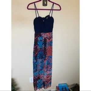 Navy Blue Open Back Dress